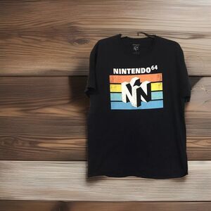 Nintendo 64 N64 Logo Large T-Shirt Black Men's Video Game Retro Graphic Tee